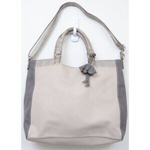 RELIC by Fossil Bucket Bag Purse Leather Two-tone Grey Satchel Shoulder Crossbod